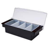 Black 4 Compartment Condiment Holder