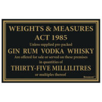 Beaumont 35ml Spirits Weights and Measures Sign