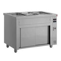 Inomak MHV714 - 1400mm Open Wet Well Bain Marie with Hot Cupboard