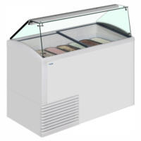 Framec SLANT510 Ice Cream Display with Flat Glass Canopy