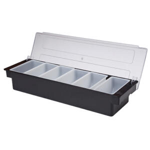 Black 6 Compartment Condiment Holder