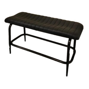 Black Leather Bar Bench