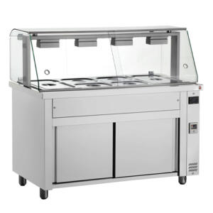 Inomak MIV714 - 1400mm Showcase Bain Marie with Hot Cupboard